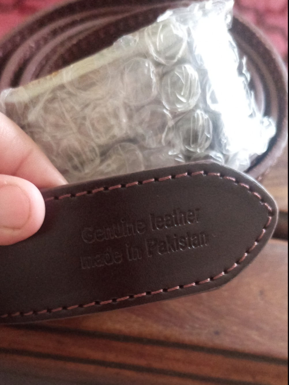 Leather Belt with Metal Buckle