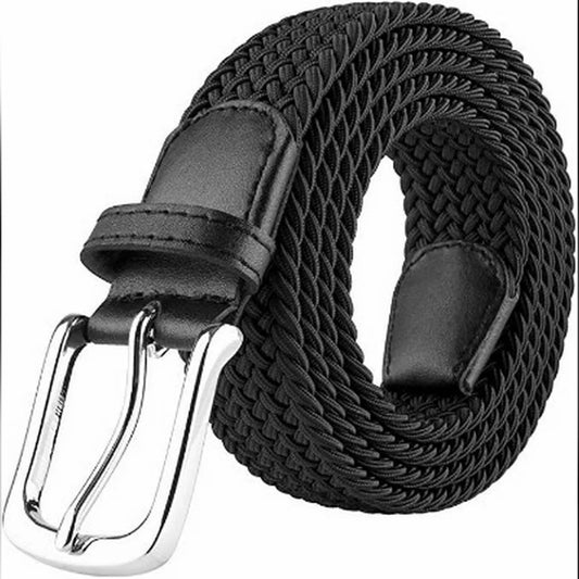 Braided elastic woven leather stretchable Belt