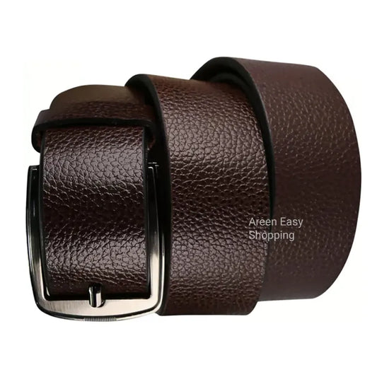 Leather Belt with Metal Buckle