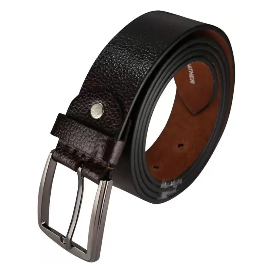 Leather Belt with Metal Buckle