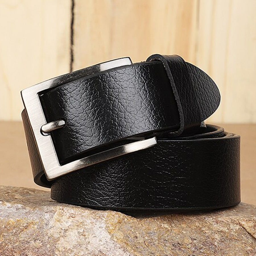 Leather Belt with Metal Buckle