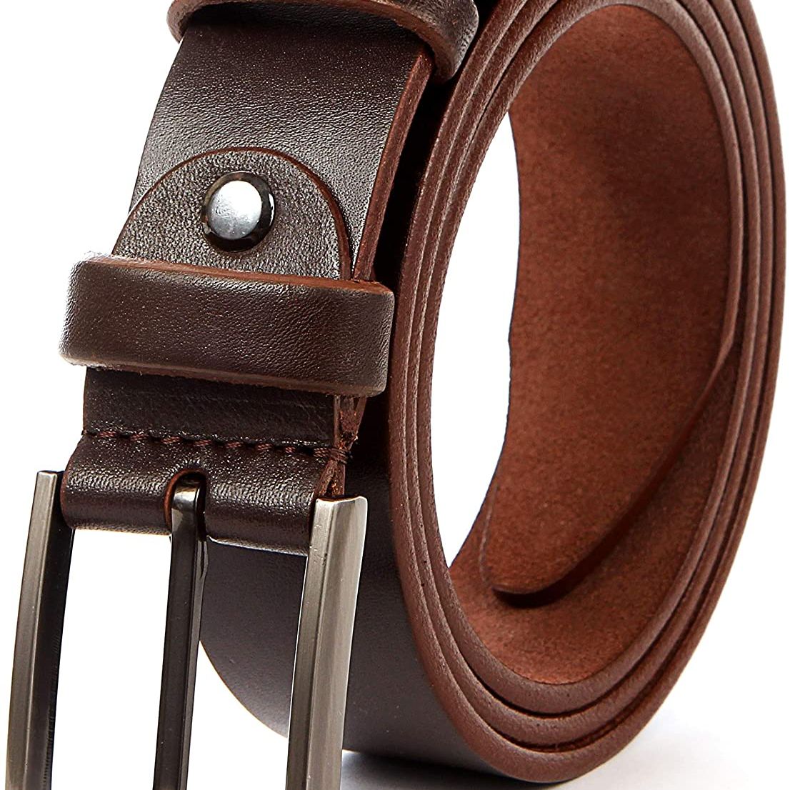 Leather Belt with Metal Buckle